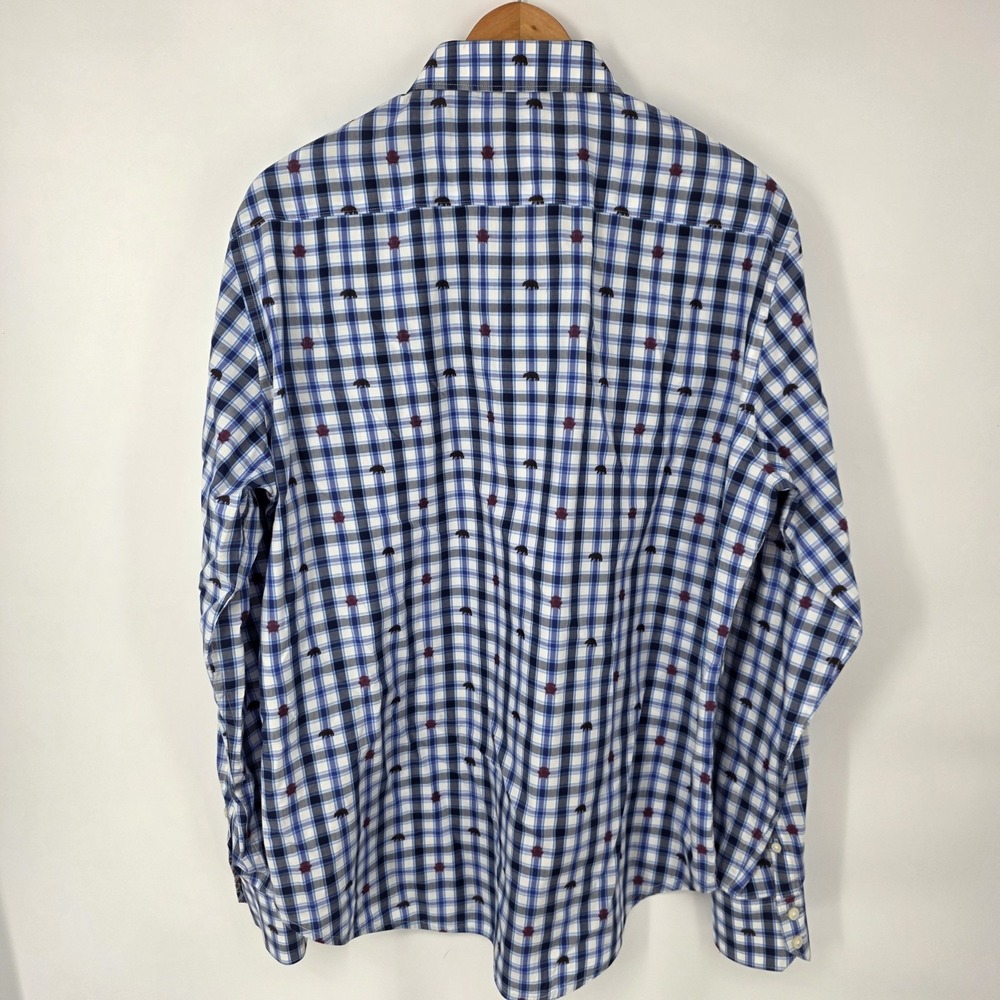 Robert Graham Long Sleeve Button Up Classic Fit Blue Plaid Bears Chairs‎ Mens M - Picture 3 of 8